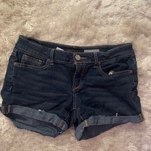 Navy jean shorts